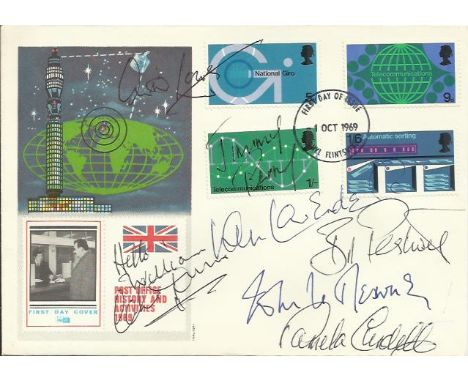 Dads Army Multisigned FDC. 1969 GPO FDC with Flintshire FDI postmark. Signed by  Arthur Lowe, John Le Mesurier, Jimmy Perry, 
