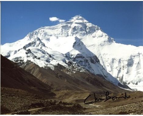 SIR CHRIS BONINGTON 8x10 inch photo of Mount Everest, signed by British mountaineer Sir Chris Bonington who reached the summi