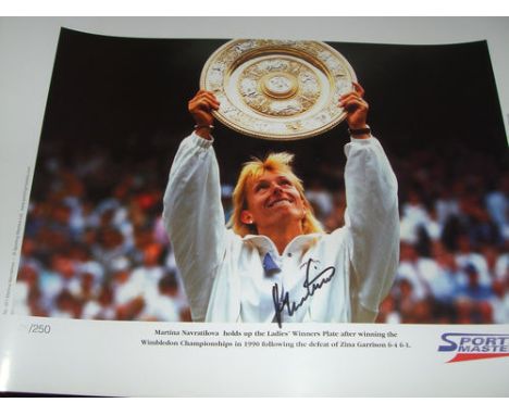 MARTINA NAVRATILOVA 560x410mm (approx 16x22 inches) Photoprint on 250gsm stock paper, signed by Martina Navratilova who is pi