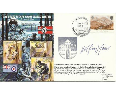 Great Escaper signed 50th ann. Stalag Luft III cover JS50/55/3. Signed by Sqn Ldr Jimmy James MC who was 39th out of the tunn