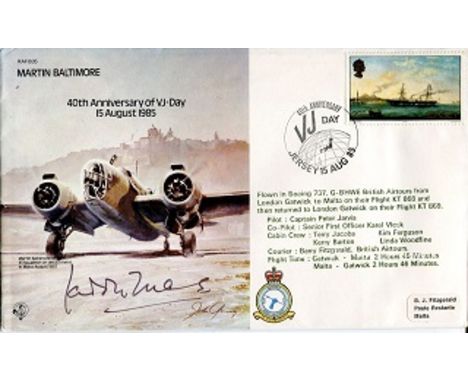 MALTA SPITFIRE PILOT RAF bomber series cover signed by Percy 'Laddie' Lucas DFC. Good Condition
