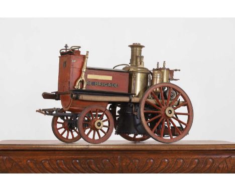 A scratchbuilt live steam model of a 1905 fire pump, after a design by Shand Mason &amp; Co. with  a 'Double Vertical' compou