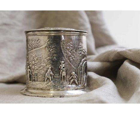 A Victorian silver tea caddy, by John Aldwinckle &amp; Thomas Slater, London 1891, 10cm wide9cm deep9cm high, 7.8oztCondition