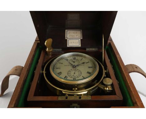 A mahogany and brass-mounted marine chronometer,  the movement c.1840, signed Thomas Dean, 5 Dempsey Street, Commercial Road,