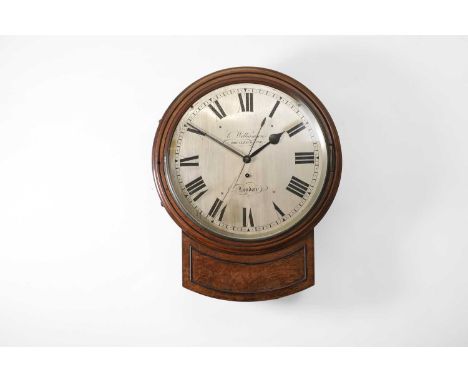 A mahogany wall clock,  the circular 13¼-inch dial, inscribed 'C. Williamson, Royal Exchange, London', with Roman numerals, b