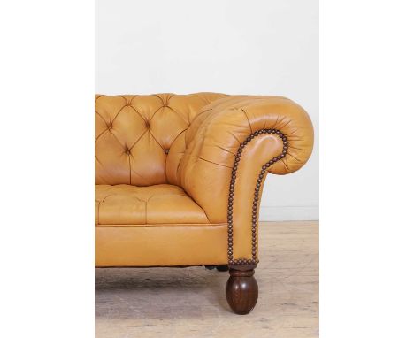 A chesterfield sofa by George Smith, of recent manufacture, with button upholstery in 'Soleil Classic Leather', with a studde