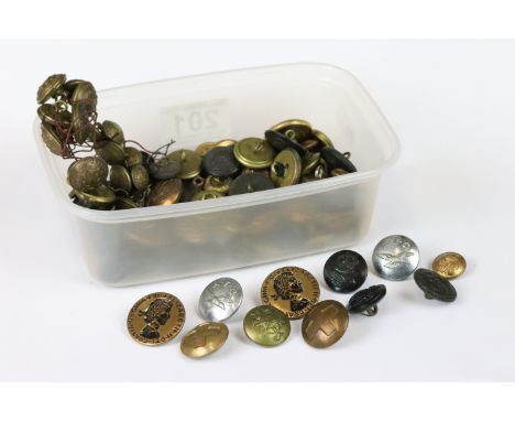 A collection of mainly British Military regimental buttons to include Air Training Corps, Royal Air Force and Royal Army Serv