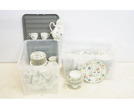 Large collection of Villeroy and Boch 'Indian Summer' dinner service set to include two serving plates, serving bowls, lidded