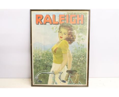 Vintage Raleigh poster, J. Howitt &amp; Son Ltd, Nottingham, 100.5 x 75cm, framed and glazed