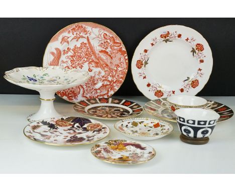 Royal Crown Derby Imari A.962 soup cup and saucer together with a selection of plates to include Imari pattern, Bali, Red Ave