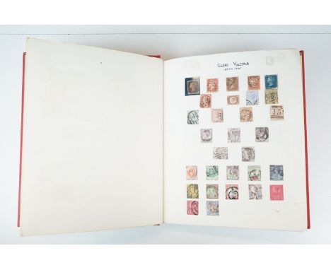 A collection of mainly British stamps contained within an album to include a selection of Queen Victoria examples including a