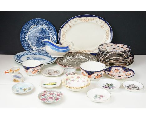 Quantity of ceramics to include Royal Tudor ware plates, large Myott Son &amp; co 'Rosemary' platter, Imari pattern set of se