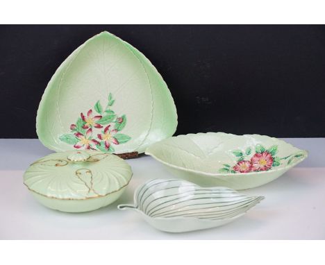 Selection of hand painted Carlton ware pieces to include lidded dish with gilt finish, diameter 15cm, apple blossoms plate D 