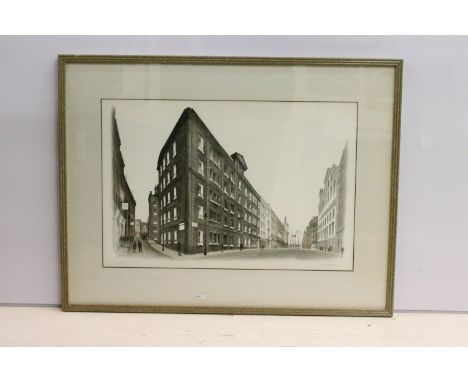 David Gentleman (British, b. 1930), Chandos Place, Covent Garden, lithograph, signed in pencil lower right and numbered lower