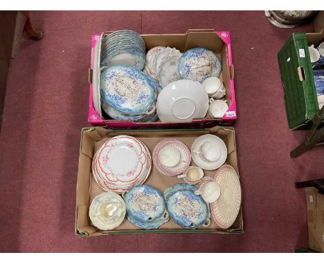 Wedgewood 2808 Plants (11), early XX Century Oban Pottery Dinner Service of 30 Pieces, other teaware:- Two Boxes.