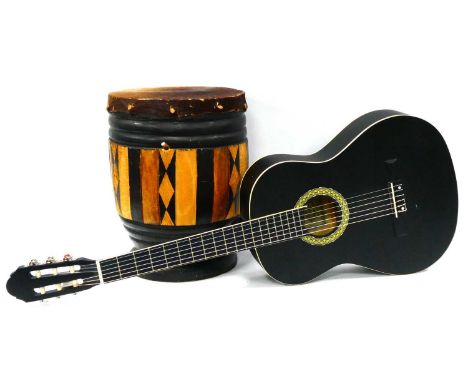 'Sheffield' Concert Guitar, Bongo drum 41cm tall (2).