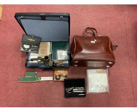 Magic Marmalada Cutter, other instruments including Ambrose Sharlow, Moore Wright, and other boxed set, miniature microscope,