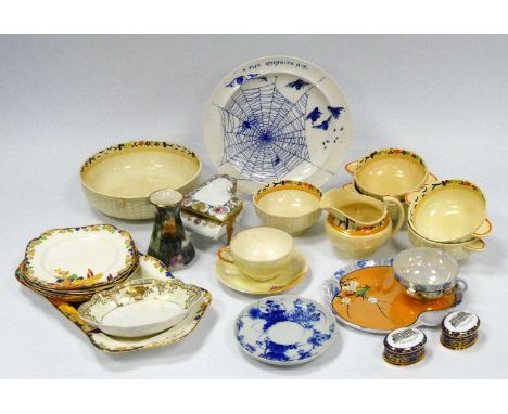 Noritake Trinket Box as a Piano, chauler spider plans, Sylvian sandwich set, Chatsworth tidy jars, original plate, etc:- One 