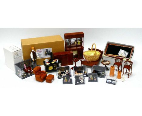 Dolls' House Fittings and Furnishings, including boxed Reutter porzellan. Dee-Daw snooker set:- One Box.