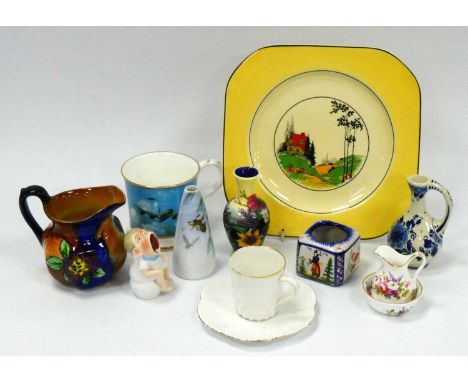 Old Tupton, Quimper, viola, Hammersley miniature jug and bowl and other ceramics:- One Tray.