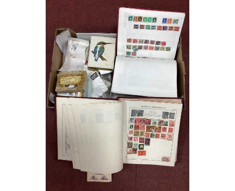 Stamps; An Accumulation of World Stamps, early to modern, housed in a large 'Triumph' album, a loose-leaf album, plus some lo