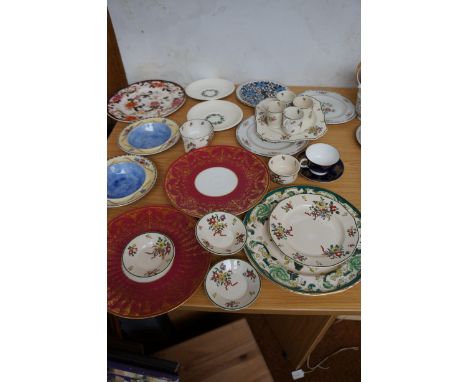 Collection of ceramics to include an early Royal Worcester due - Hairline to cup on base 