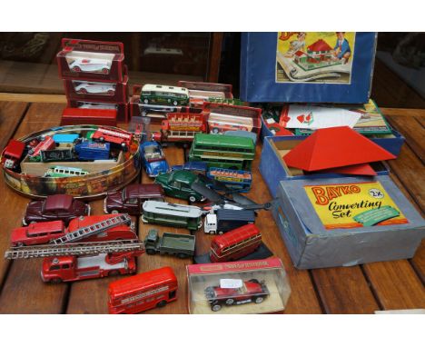Collection of model vehicles together with Bayko building sets 