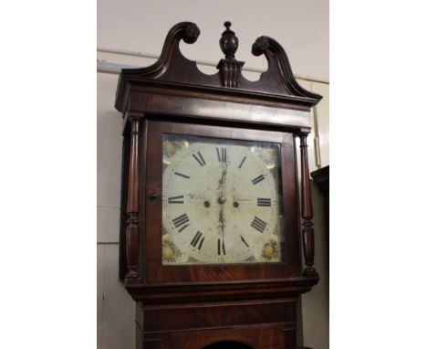 A 19th century oak and mahogany longcase clock, the square 14inch painted dial, with Roman and Arabic numerals, signed Walker