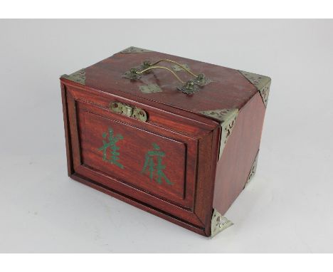 A Chinese wooden cased mahjong games set, with five drawers of games pieces (a/f)