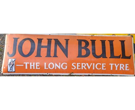A JOHN BULL ENAMEL SIGN. A three-colour convex profile sign, in orange, white and black enamels, some edge chipping, but gene
