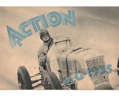 ACTION M.G. 1935.  16-page part-colour item, showing the company's K3 and other achievements in a variety of different motori