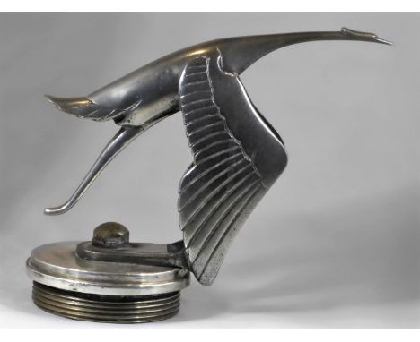 HISPANO SUIZA 'LA CIGOGNE VOLANTE' MASCOT.  An early and correctly unsigned mascot dating c1919, designed by François Victor 