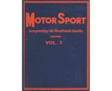 MOTOR SPORT VOLUME 5.  A nicely produced, limited edition reproduction of this rare volume, original copies of any of the thr