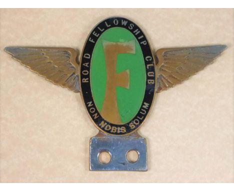 ROAD FELLOWSHIP CLUB. A petit and rare badge for a short lived association in the 1930s, with the Latin motto 'Non Nobis Solu