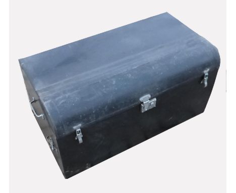 A BROOKS REAR MOUNTED TRUNK.  33-inches wide, 17-inches deep, 16-inches high. With a fold down front, and one case. With exte