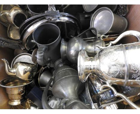 A silver plated 1864 University College Mile Race twin handled tropy, awarded to R E Trye, and a collection of silver plated 