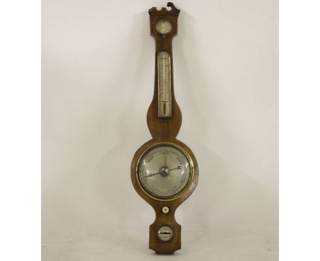 A mahogany boxwood inlaid barometer