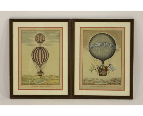 After V Cionitwo coloured prints of hot air ballon scenes entitled 'Ascensione compiuta dall 'Arban'and 'Ascensione di L Pian