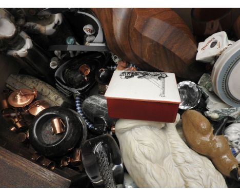 A Chinese ginger jar and cover, various ceramic figures and other miscellaneous items