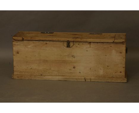 A Victorian pine bench seat, with hinged top, 109cm wide, 33cm deep, 42cm high