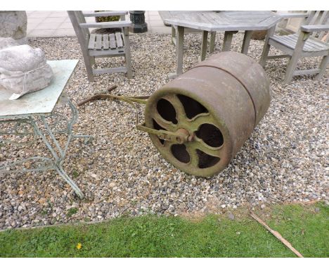 A heavy Victorian garden roller