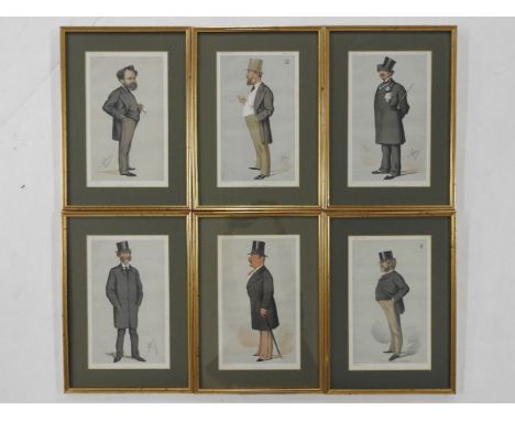 Six various Vanity Fair prints, gilt framed