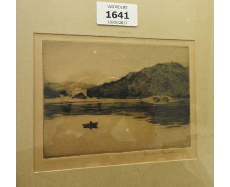 Robert Houston, A LAUE etching,  signed in pencil, 12cm x 15cm