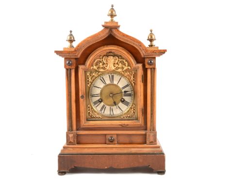 Haller of Wertemburg 8 Day Ting-Tang strike Mantle Clock, walnut case, 43cm.