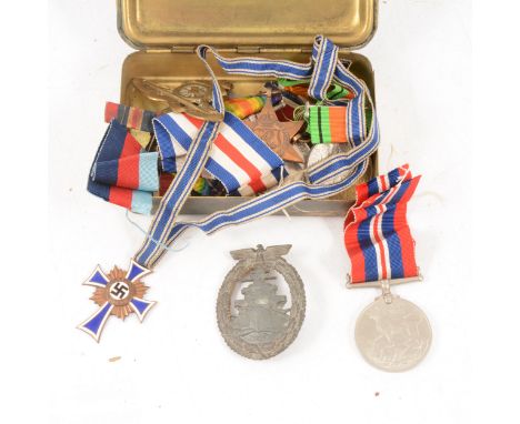 8467 Cpl. F G Tanner, Leics. Reg. British War Medal, Victory Medal, 1914 Star, dog tag, Cross of Honour of the German Mother,