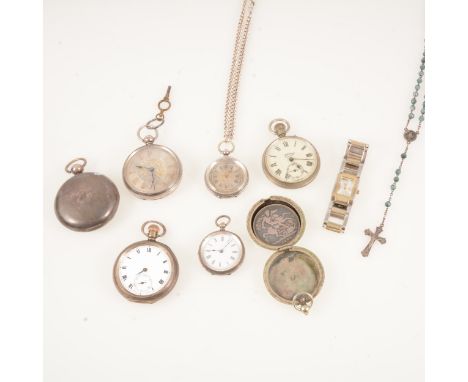 A silver full hunter pocket watch 43mm white enamel dial with roman numeral chapter ring, silver outer and inner cases, Londo