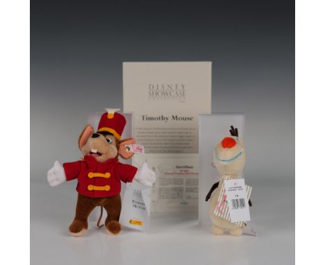 These two plush characters, both crafted from genuine mohair, include Timothy from Dumbo, who comes with his box and is numbe