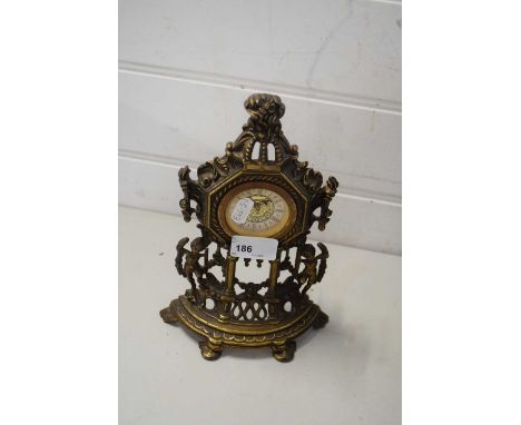 SMALL BRASS FRAMED MANTEL CLOCK