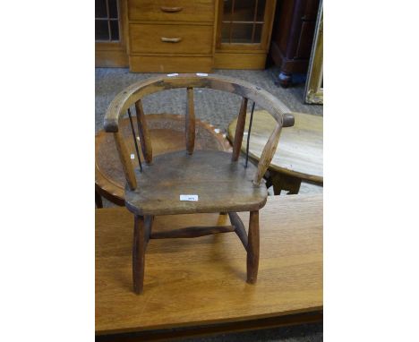 A SMALL CHILD'S STICK BACK CHAIR BY KINGFISHER LTD OF WEST BROMWICH