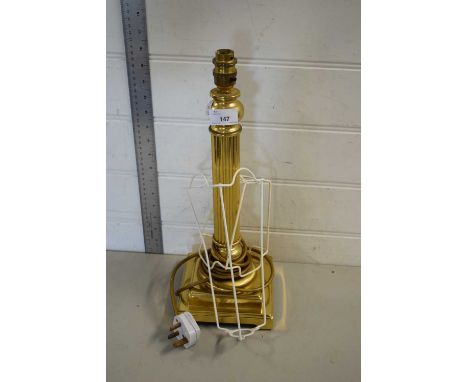 MODERN BRASS TABLE LAMP WITH COLUMN LIKE STEM